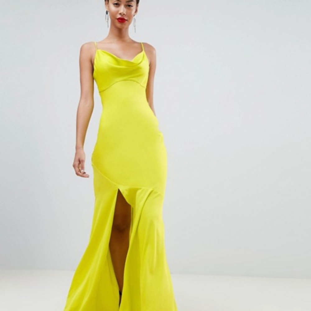 Cut satin slip max dress